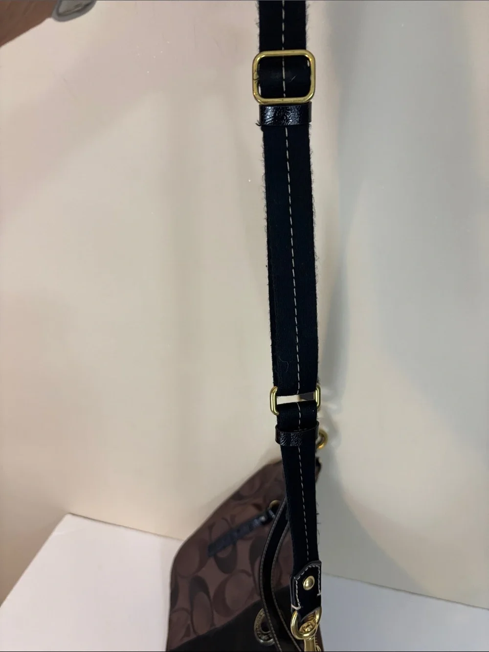 Vintage Coach Brown Signature Hobo Convertible Shoulder Bag